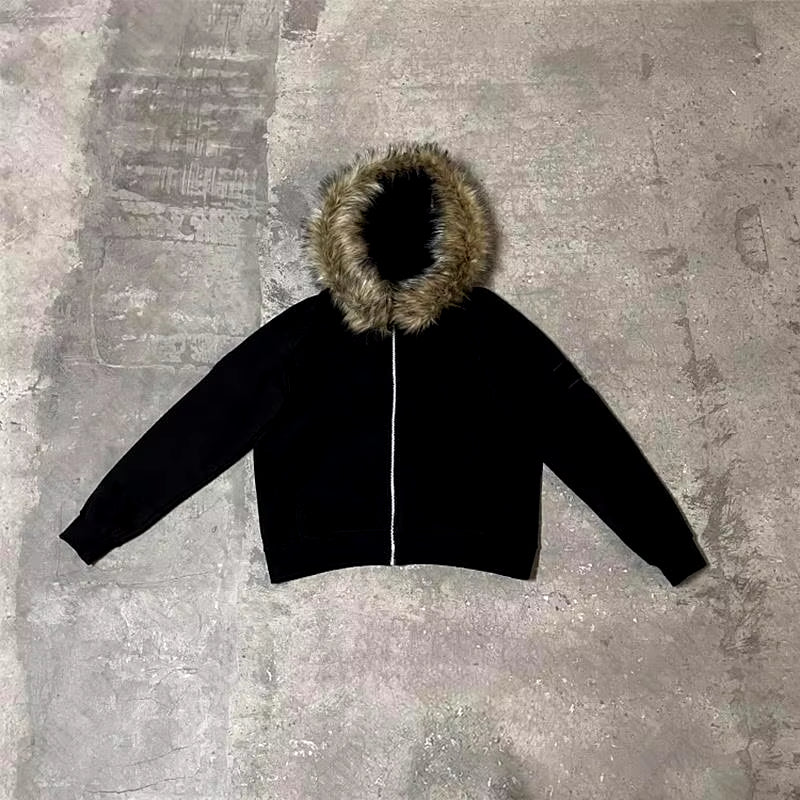 Divine Oversized Fur Zip-Up