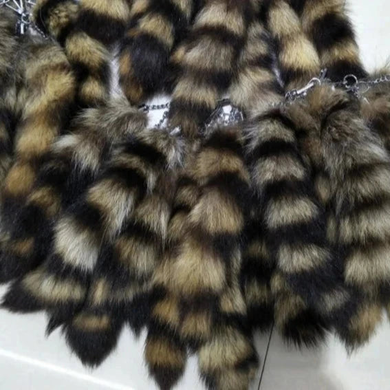 Divine Raccoon Tail Keychain