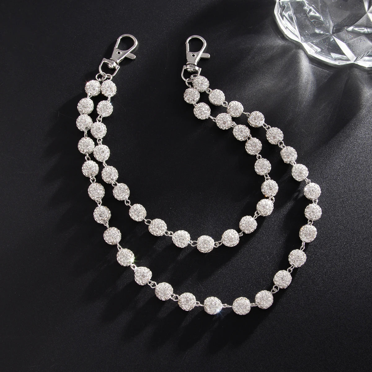 Harajuku Street Rhinestone Keychain Wallet Belt Chain for Men Hip Hop Trousers Hipster Pant Jeans Chain Rock Jewelry