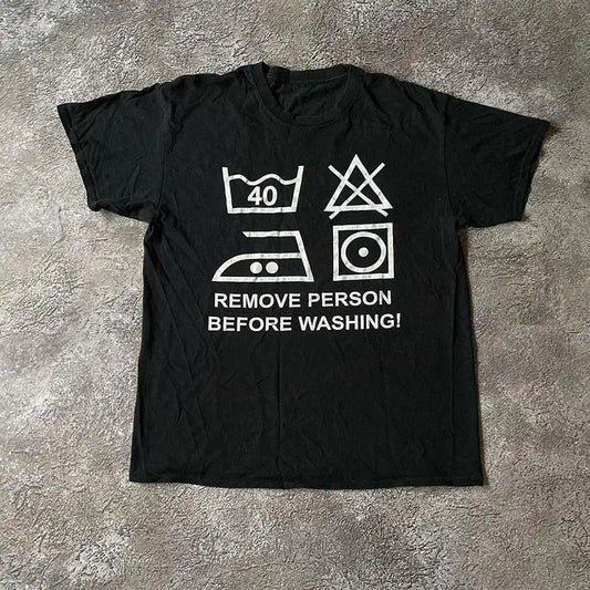 Oversized Punk Y2K Cotton T-Shirt Harajuku Letter Print Hip Hop Fashion Tee Streetwear Grunge Goth Short Sleeve T-Shirt Vintage