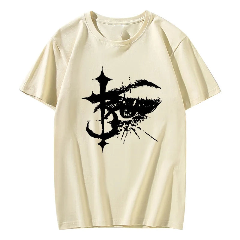 Y2K Cotton T-Shirt Hip Hop Retro Harajuku Graphic Print Oversized Short Sleeve T-Shirts Punk Casual Top Rock Goth Streetwear Tee