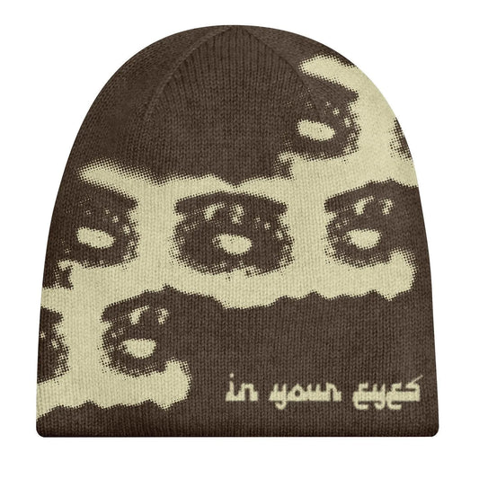 2023 Unisex Winter Cool Cartoon Face Printing Knitted Windproof Warm Hat Male Punk Hip Hop Fashion Cold Hat Y2K Hats