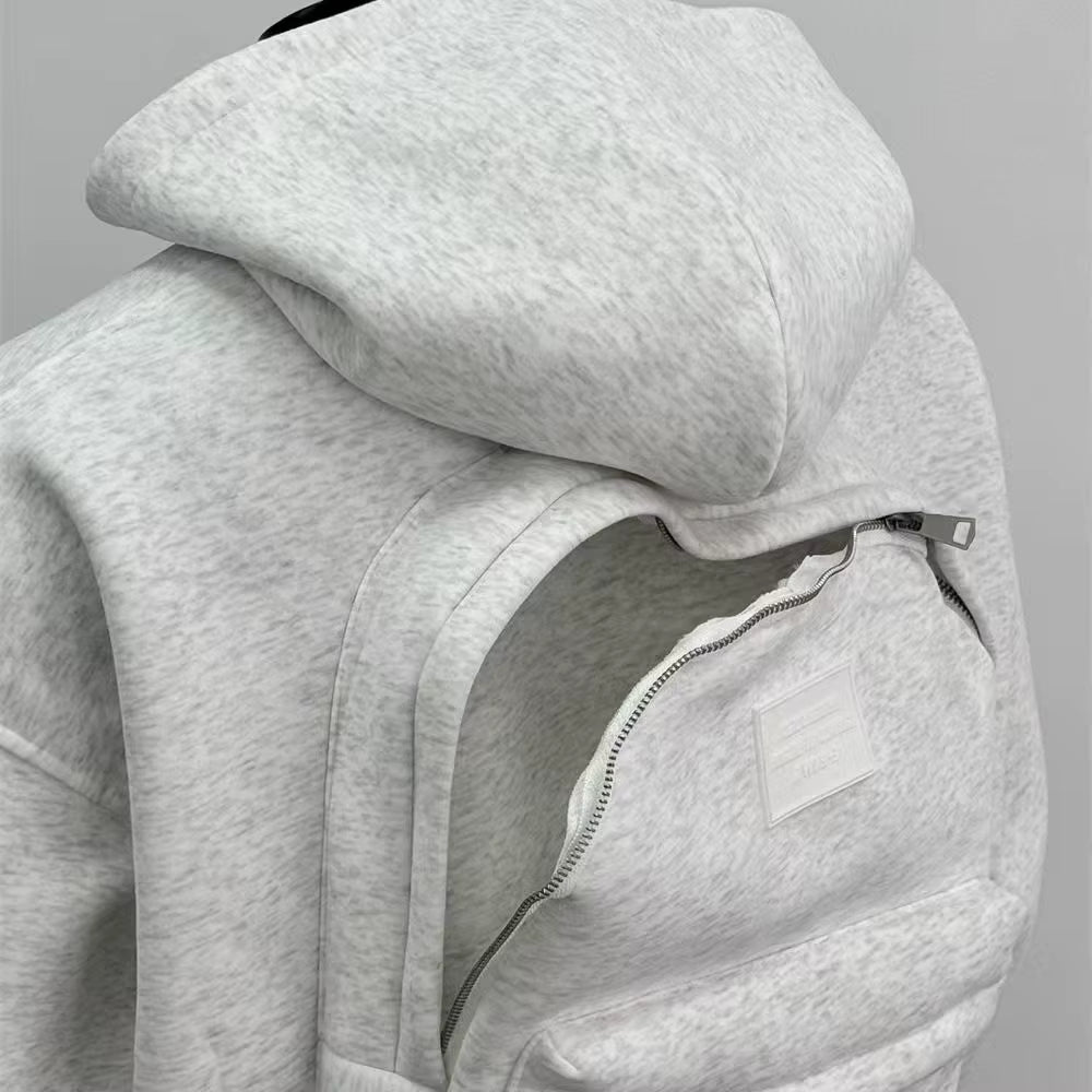 2025 Spring Autumn New Men'S Hoodie Solid Back Small Bag Design Sweatshirt Men Women Trendy Brand Jacket Hooded for Male Coats