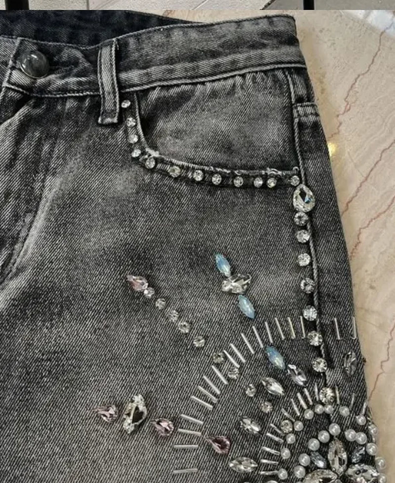 Y2K Streetwear Shorts Jeans Women Harajuku Hip Hop Gothic Masonry Retro Loose Denim Fitness Shorts Casual Basketball Shorts W118