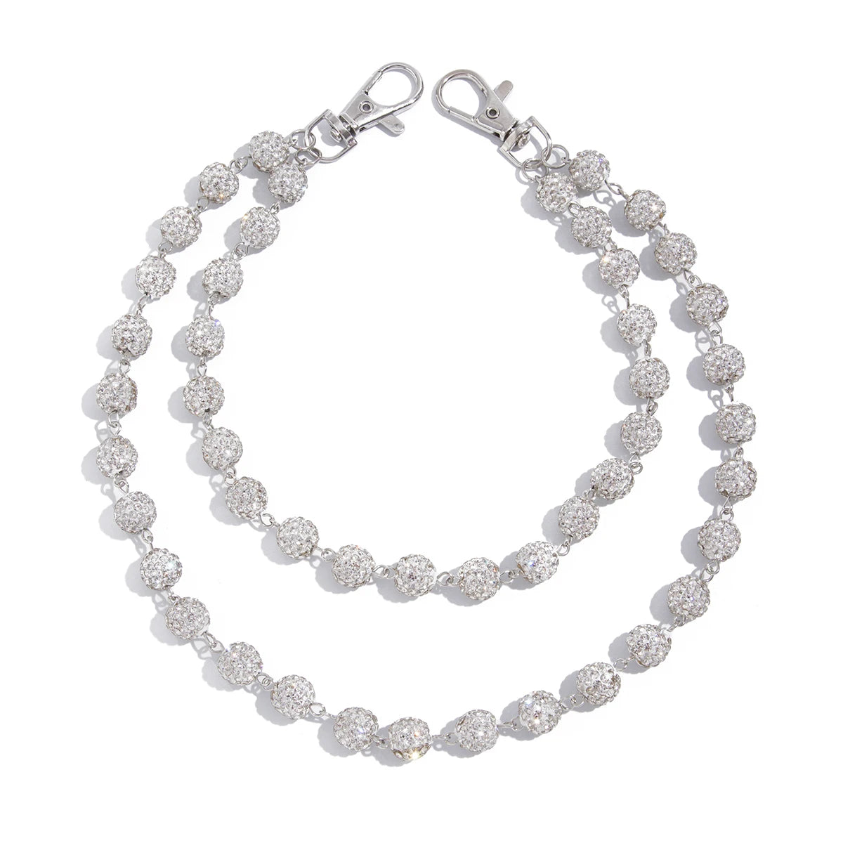 Harajuku Street Rhinestone Keychain Wallet Belt Chain for Men Hip Hop Trousers Hipster Pant Jeans Chain Rock Jewelry