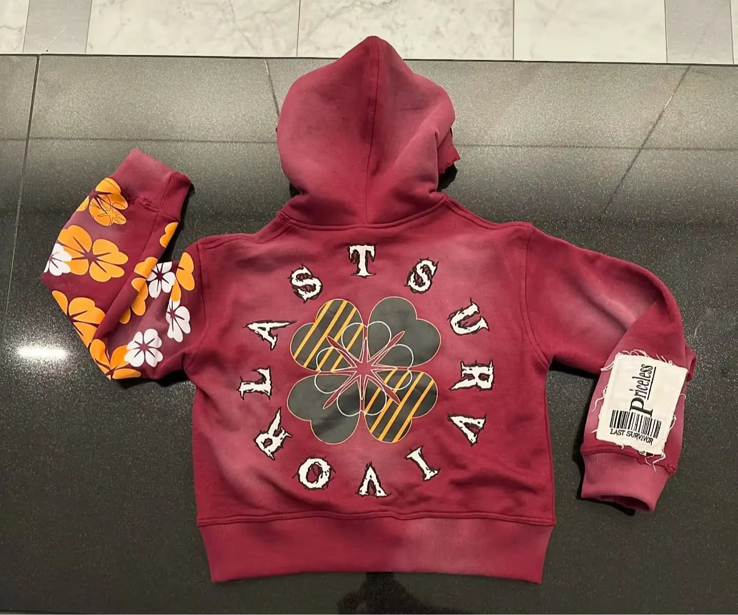 Divine Flower Embroidery Hoodie