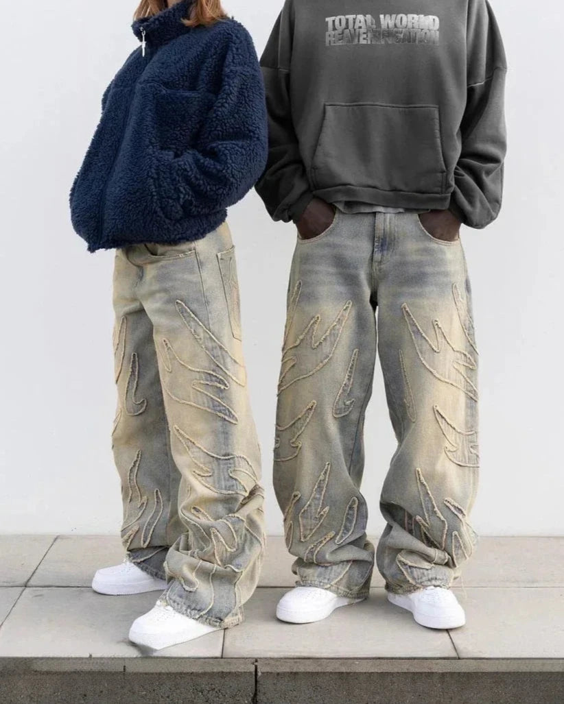 Stitched-Up Baggy Jeans