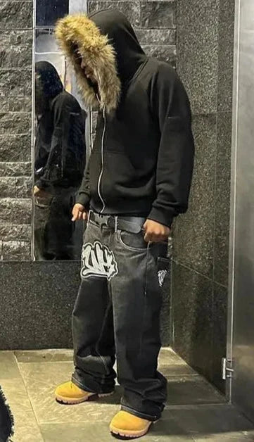 Divine Oversized Fur Zip-Up