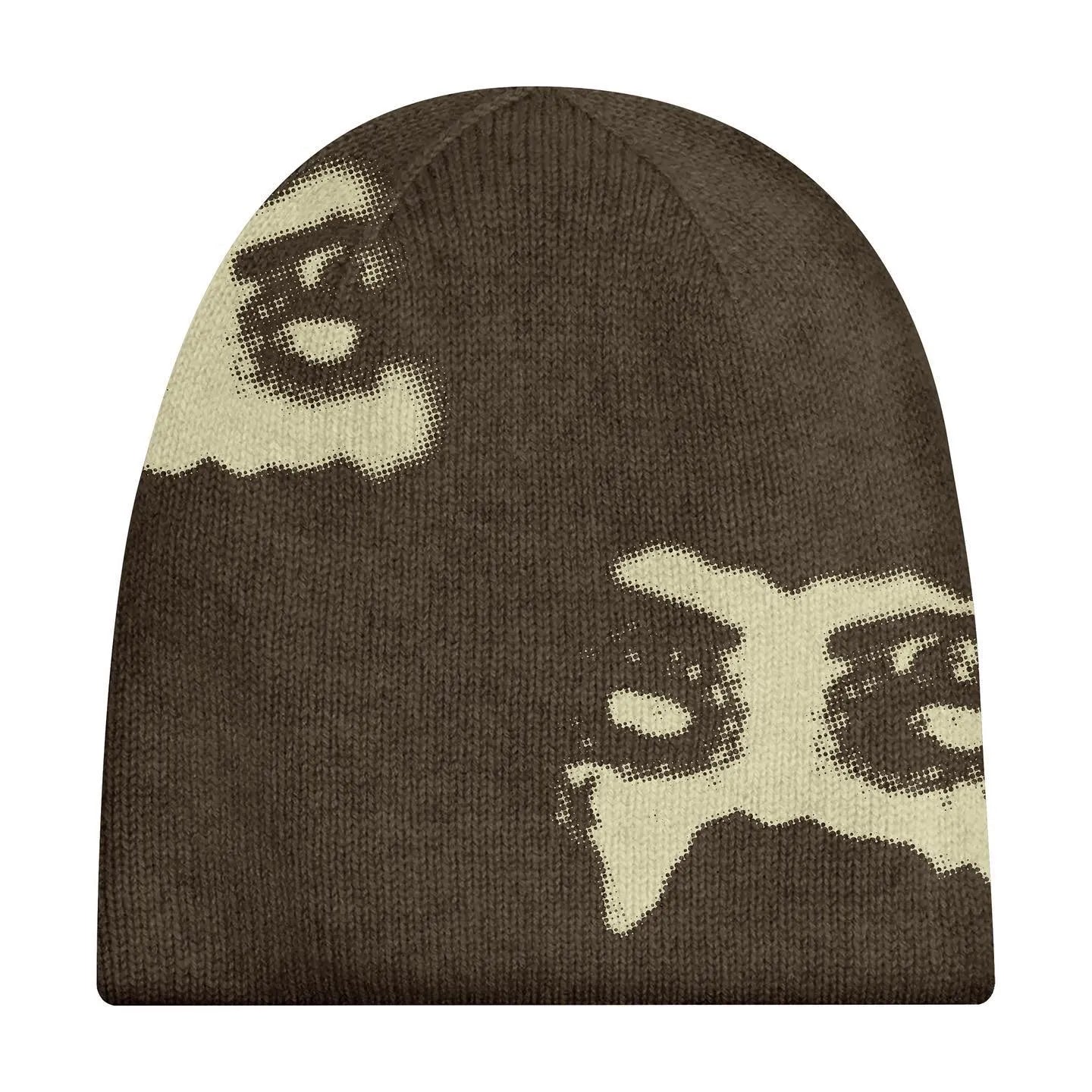 2023 Unisex Winter Cool Cartoon Face Printing Knitted Windproof Warm Hat Male Punk Hip Hop Fashion Cold Hat Y2K Hats