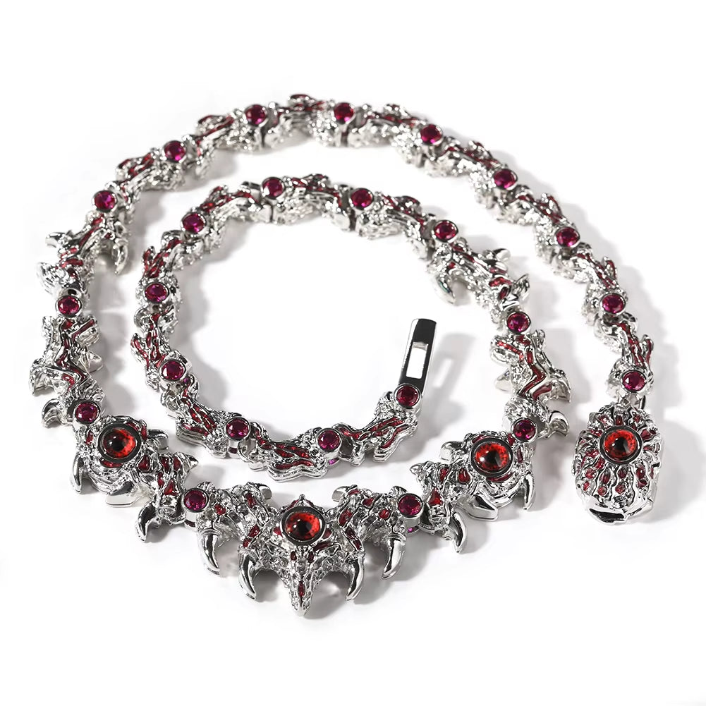 Divine Red-Eyed Thrilled Claw Zirconia Necklace