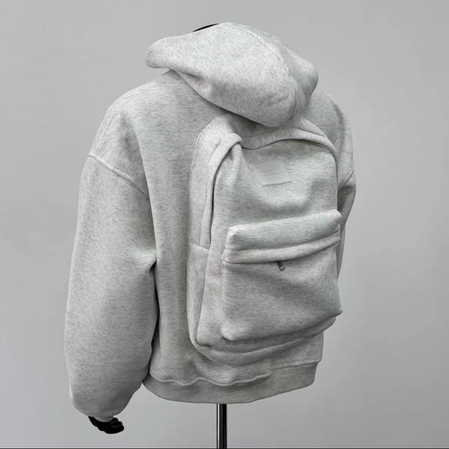 2025 Spring Autumn New Men'S Hoodie Solid Back Small Bag Design Sweatshirt Men Women Trendy Brand Jacket Hooded for Male Coats